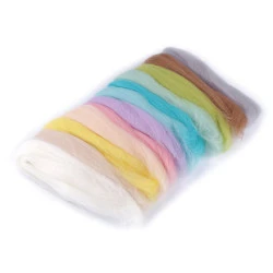 Lână merinos pieptănată, 50 g, 12 culori/set - Mix (1 Sac)