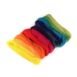 Lână merinos pieptănată, 50 g, 12 culori/set - Mix (1 Sac)