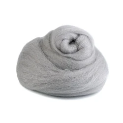 Lână merinos pieptănată, 20 g - Gri foarte deschis (1 Sac)