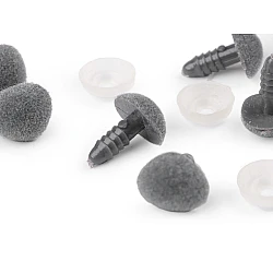 Nas pentru jucării cu dispozitiv de siguranță, 11x14 mm - Gri neutral (10 Seturi)