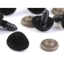 Nas pentru jucării cu dispozitiv de siguranță, 11x14 mm - Negru (10 Seturi)