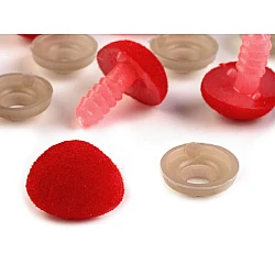 Nas pentru jucării cu dispozitiv de siguranță, 11x14 mm - Roșu căpșună (10 Seturi)