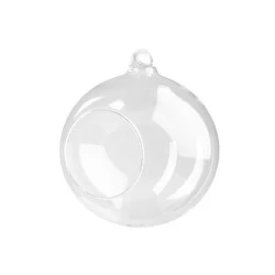 Terariu glob de sticlă, ø10 cm - Transparent (1 Bucată)