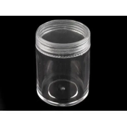 Cutie din plastic, capac cu filet, 3,8x4,7cm - Transparent (12 Bucăți)