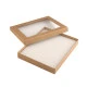 Cutie cu capac transparent, capitonată, 16x19,5 cm - Maro natural (1 Bucată)