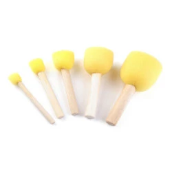 Pensule de tamponare din burete, 5 buc/set - Galben deschis (1 Set)