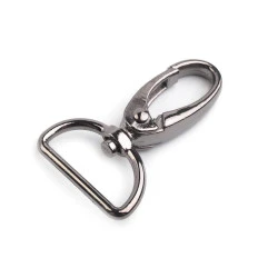 Carabină metalică pivotantă, gaură 25 mm - Nichel negru (10 Bucăți)