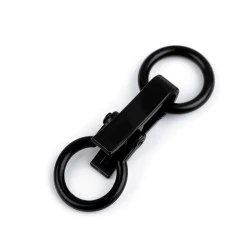 Închizătoare decorativă, 21x60 mm - Lac negru (1 Pereche)