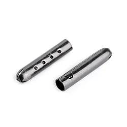 Terminație metalică pentru șnur, ø4 mm - Nichel negru (10 Bucăți)