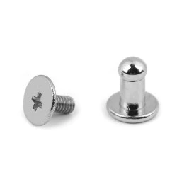 Butoni cu șurub pentru pielarie, ø4 mm - Nichel (200 Perechi)