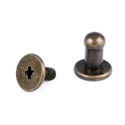 Butoni cu șurub pentru pielarie, ø4 mm - Alamă antică (200 Perechi)