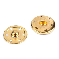 Capse metalice de cusut, ø30 mm - Auriu deschis (5 Perechi)