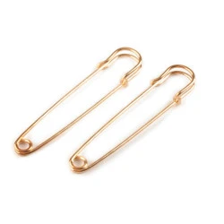 Ace de siguranță decorative, lungime 75 mm - Auriu rose (10 Bucăți)