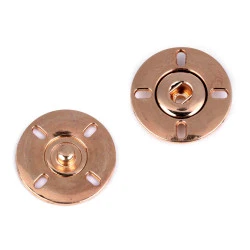 Capse metalice de cusut, ø25 mm - Auriu rose (10 Perechi)