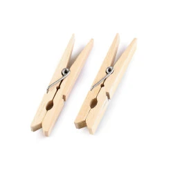 Cârlige lemn, 10x74 mm - Natural deschis (24 Bucăți)