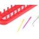 Gherghef pentru tricotat, set 4 piese, 5,2x36 cm - Roșu închis (1 Set)