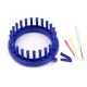 Gherghef pentru tricotat circular, set 4 piese, ø14 cm - Albastru safir (1 Set)