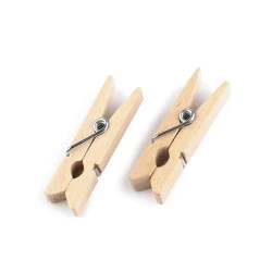 Cârlige lemn, 7x35 mm - Natural deschis (10 Bucăți)