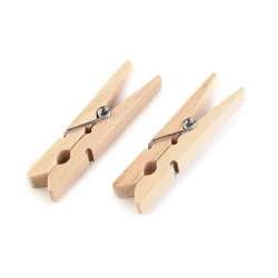 Cârlige lemn, 7x48 mm - Natural deschis (10 Bucăți)