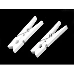 Cârlige lemn, 7x48 mm - Alb (10 Bucăți)