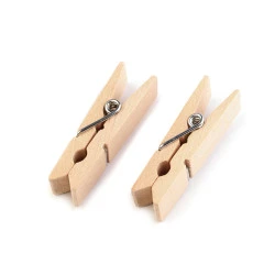 Cârlige lemn, 11x45 mm - Natural deschis (10 Bucăți)
