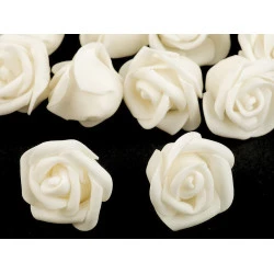 Trandafiri din spumă, ø3 cm - Crem foarte deschis (10 Bucăți)