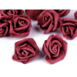 Trandafiri din spumă, ø3 cm - Bordo deschis (10 Bucăți)