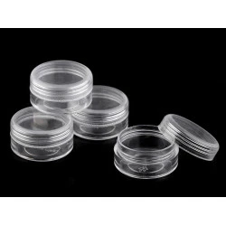 Cutie din plastic, capac cu filet, 4x2,1 cm - Transparent (12 Bucăți)