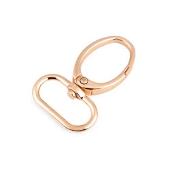Carabină metalică pivotantă, gaură 25 mm - Auriu rose (2 Bucăți)