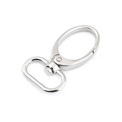 Carabină metalică pivotantă, gaură 25 mm - Nichel (2 Bucăți)