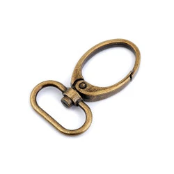 Carabină metalică pivotantă, gaură 25 mm - Alamă antică (2 Bucăți)