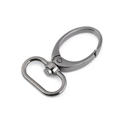 Carabină metalică pivotantă, gaură 25 mm - Nichel negru (2 Bucăți)