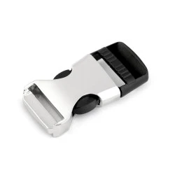 Cataramă trident, plastic și metal, lățime 15 mm - Nichel (1 Pereche)