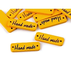 Etichete lemn hand made, 10x30 m - Galben (10 Bucăți)