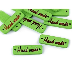 Etichete lemn hand made, 10x30 m - Verde deschis (100 Bucăți)