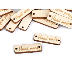 Etichete lemn hand made, 10x30 m - Natur (100 Bucăți)