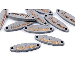 Etichete lemn hand made, 6x27 mm - Gri neutral (10 Bucăți)