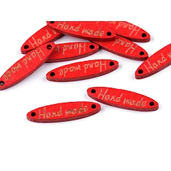 Etichete lemn hand made, 6x27 mm - Roșu (100 Bucăți)