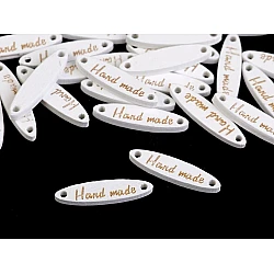 Etichete lemn hand made, 6x27 mm - Alb (10 Bucăți)