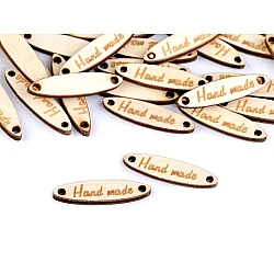 Etichete lemn hand made, 6x27 mm - Natur (10 Bucăți)