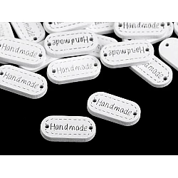 Etichete lemn hand made, 11x23 mm - Alb (100 Bucăți)