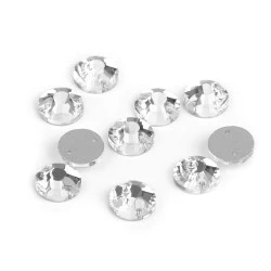 Strasuri de cusut, model rotund, ø10 mm - Cristal (12 Bucăți)