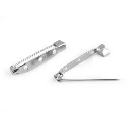 Bază broșă, 5x34 mm - Platinum (10 Bucăți)
