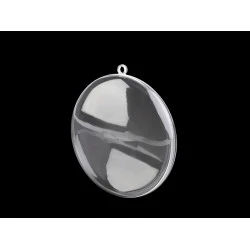Medalion plastic transparent format din două parți, ø7 cm - Transparent (5 Bucăți)