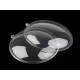 Medalion plastic transparent format din două parți, ø7 cm - Transparent (5 Bucăți)