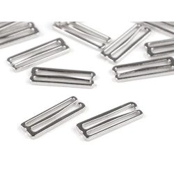 Cârlige și reglori pentru sutien, 25 mm - Nichel (20 Bucăți)