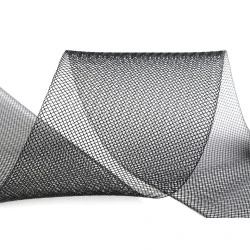 Rijelină rigidă, lățime 8 cm - Negru (1 Metru)