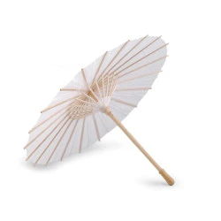 Umbrelă chinezească decorabilă, ø38,5 cm - Alb natural (1 Bucată)