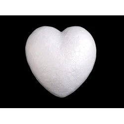Inimă din polistiren, ø8 cm - Alb (20 Bucăți)