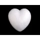 Inimă din polistiren, ø8 cm - Alb (20 Bucăți)
